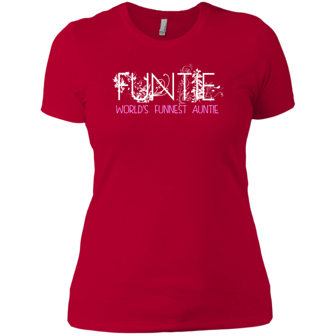 Funtie - World's Funnest Auntie -Next Level Ladies' Boyfriend Tee - GoneBold.gift