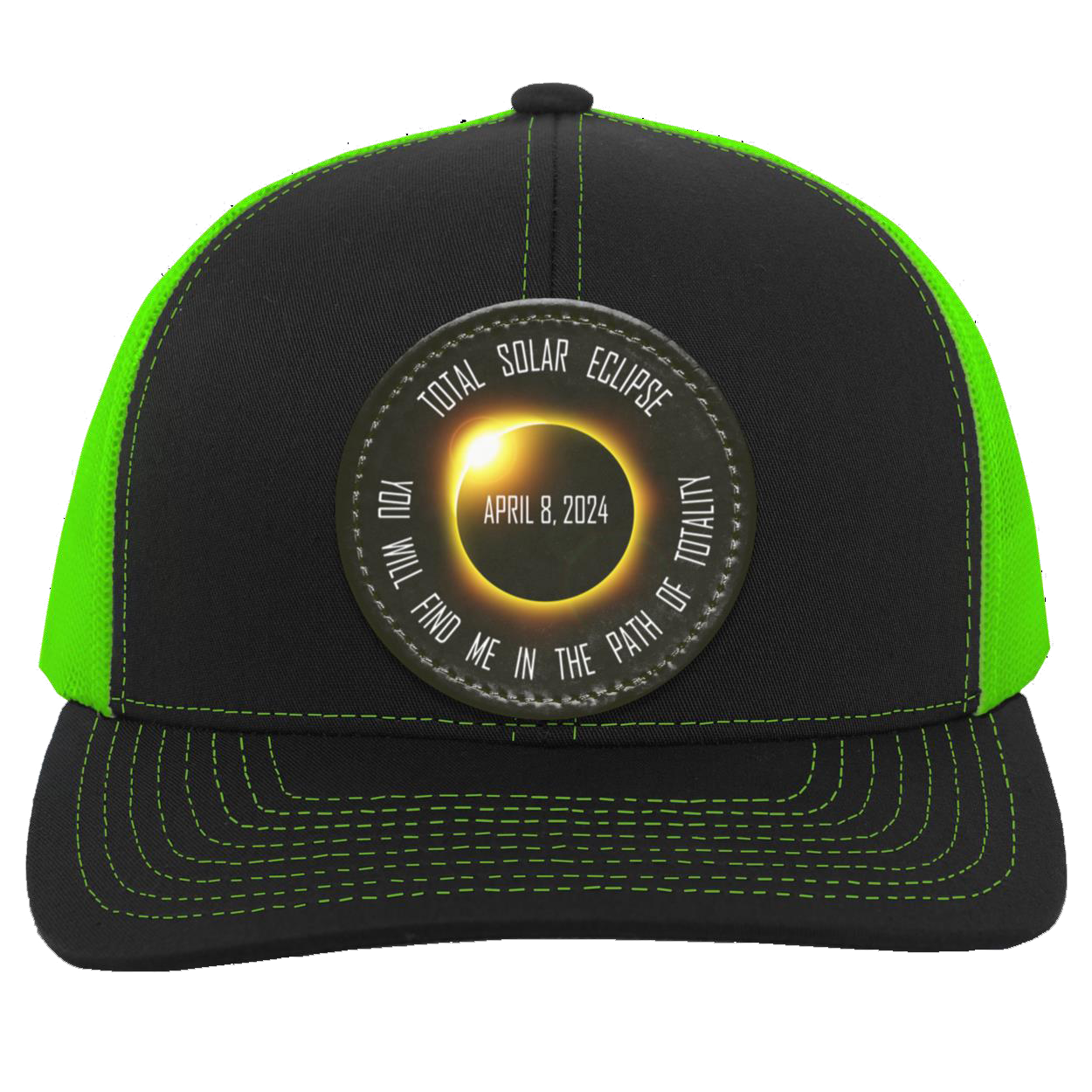 Total Solar Eclipse hat cap, April 8 2024 eclipse, Find Me In the Path of Totality, Trucker Snap Back - Patch