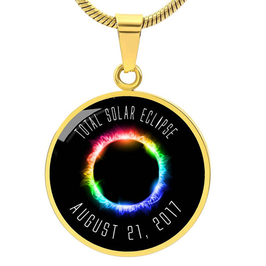 Tjotal Solar Eclipse August 21, 2017 gold or silver necklace