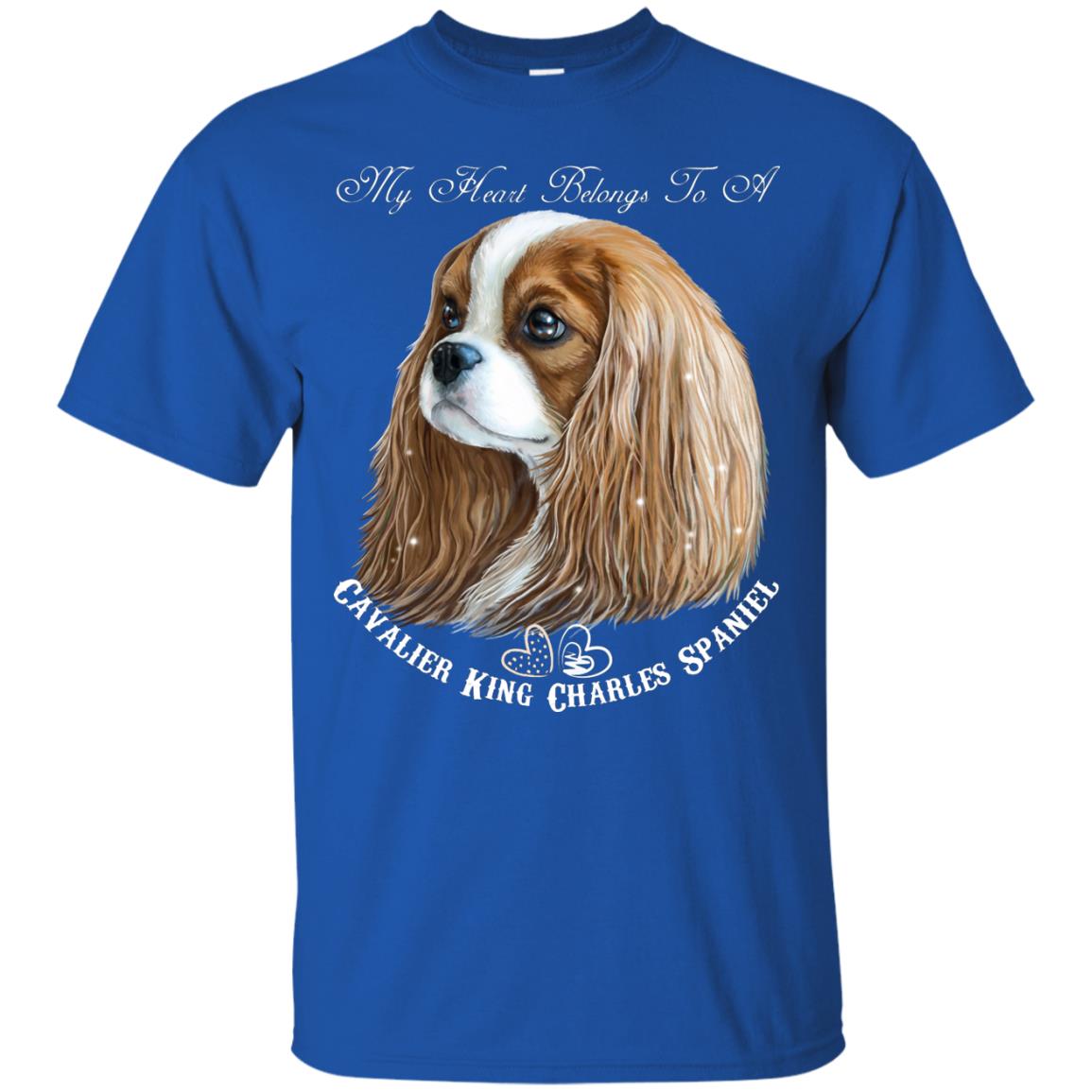 Cavalier King Charles Spaniel Blenheim My Heart Cotton T-Shirt - GoneBold.gift