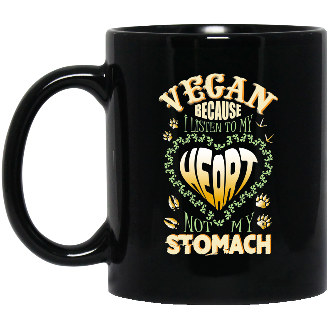 Vegan Coffee Mug - Listen To My Heart, Vegan Gifts - GoneBold.gift