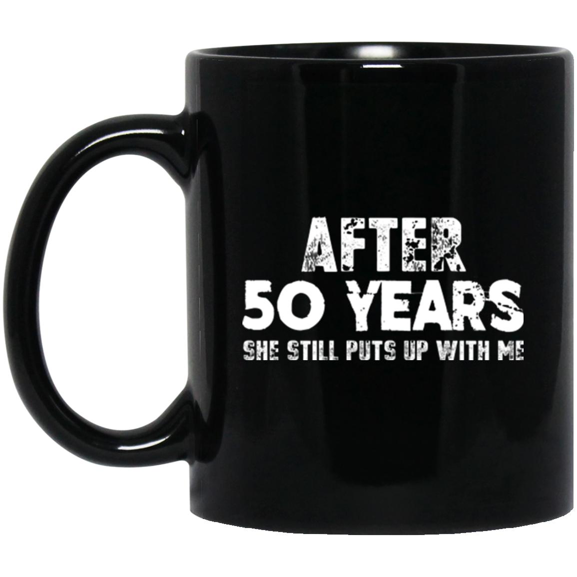 Anniversary Mug for Husband 50 years Black Coffee Mugs - GoneBold.gift