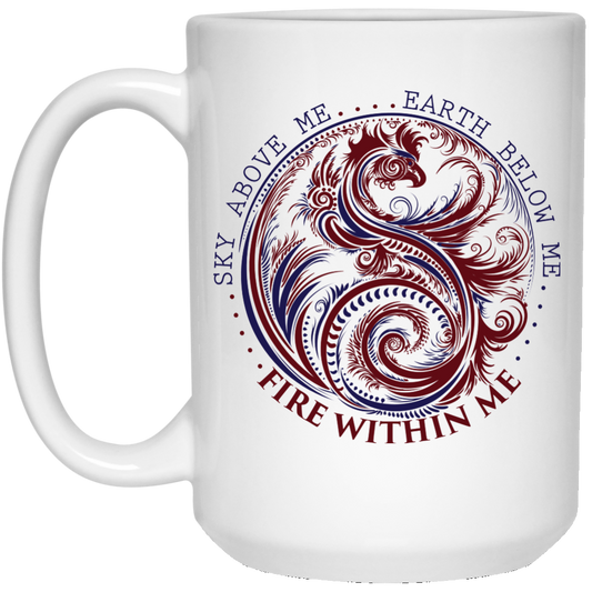 Yin Yang Dragon Coffee Mug - Wisdom Quotes, Fire Within Me, Yoga Gifts - GoneBold.gift