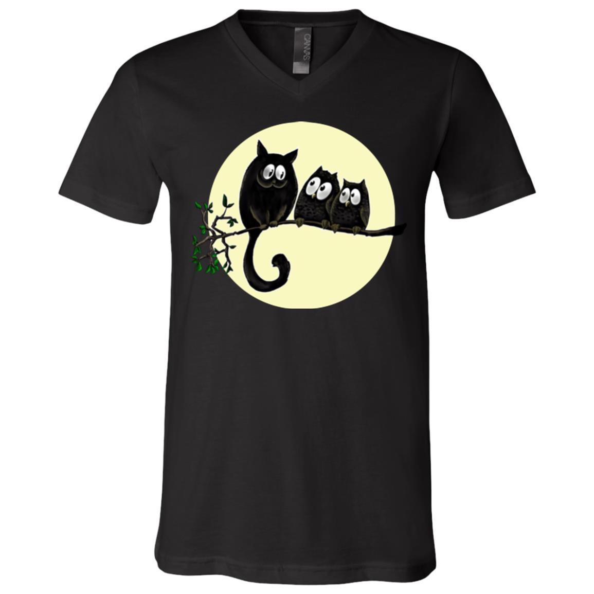 Cat Shirt Cat and Owls Cute Funny Unisex Tees - GoneBold.gift