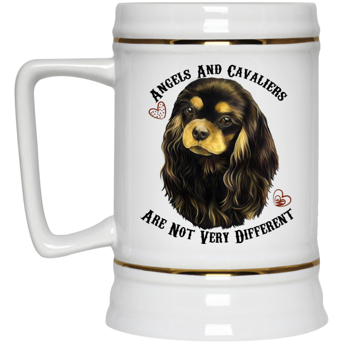 Cavalier King Charles Spaniel Gifts - Cavaliers And Angels Black and Tan King Charles White Mugs White Mugs - GoneBold.gift