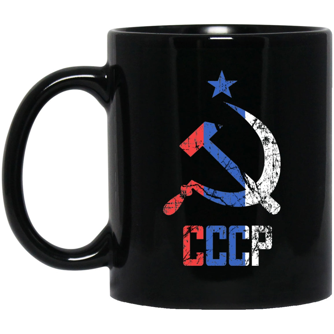 USSR New Russia Flag Black Coffee Mugs - GoneBold.gift