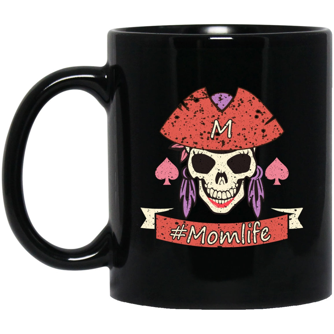 Pirate Mug Mom Life Funny Black Coffee Mugs - GoneBold.gift