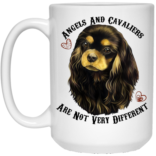 Cavalier King Charles Spaniel Gifts - Cavaliers And Angels Black and Tan King Charles White Mugs White Mugs - GoneBold.gift