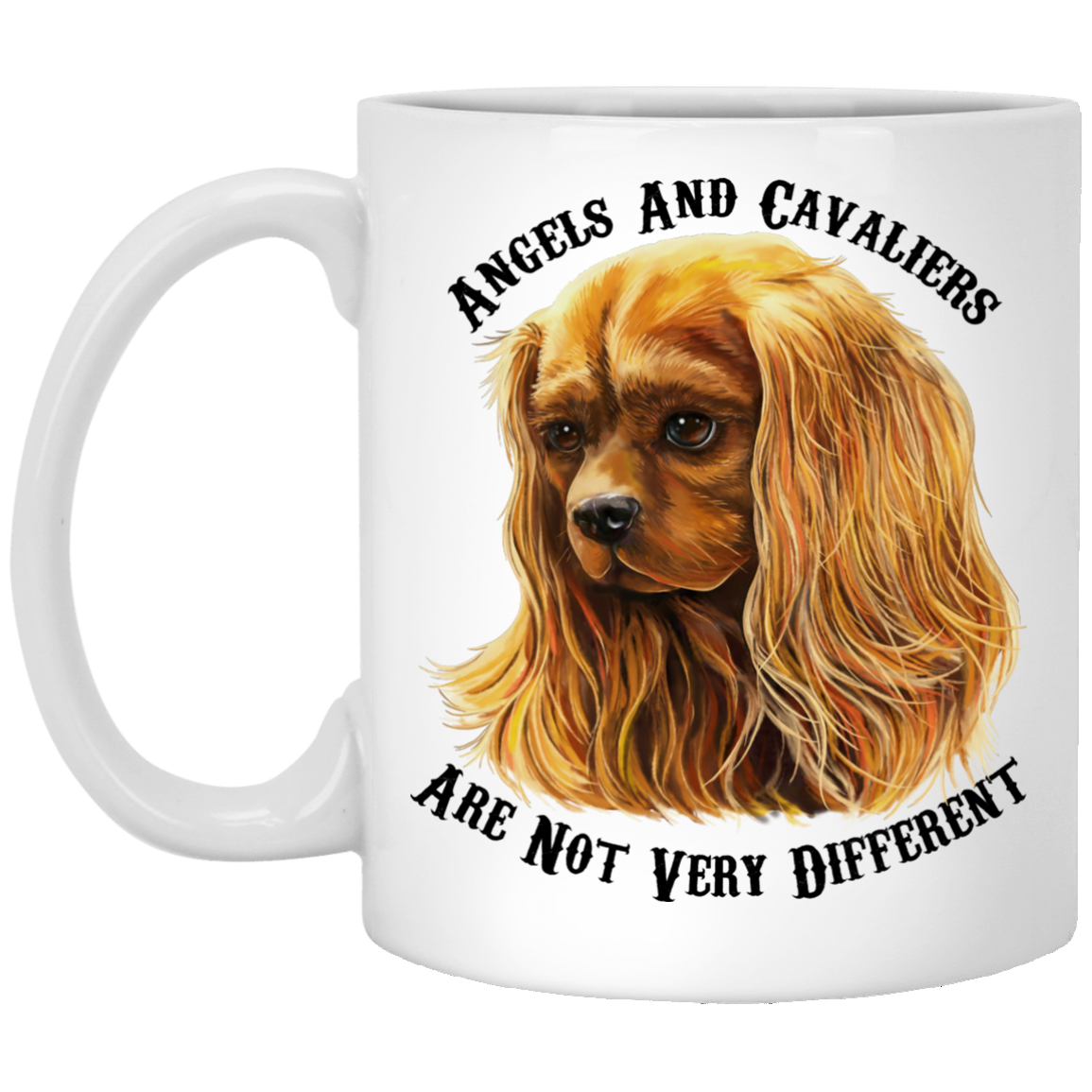 Cavalier King Charles Spaniel Gifts - Cavaliers And Angels Ruby King Charles White Mugs White Mugs - GoneBold.gift