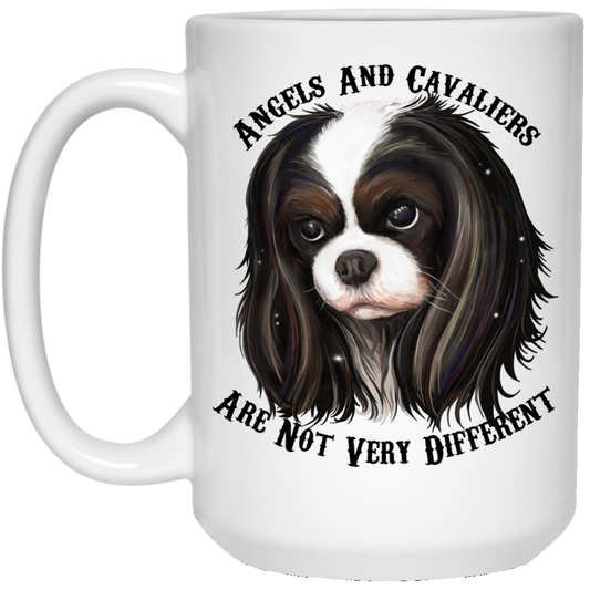 Cavalier King Charles Spaniel Gifts - Cavaliers And Angels Tricolor King Charles White Mugs - GoneBold.gift