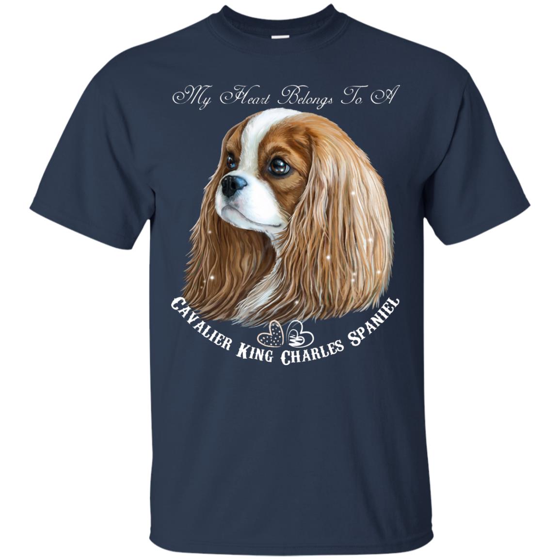 Cavalier King Charles Spaniel Blenheim My Heart Cotton T-Shirt - GoneBold.gift