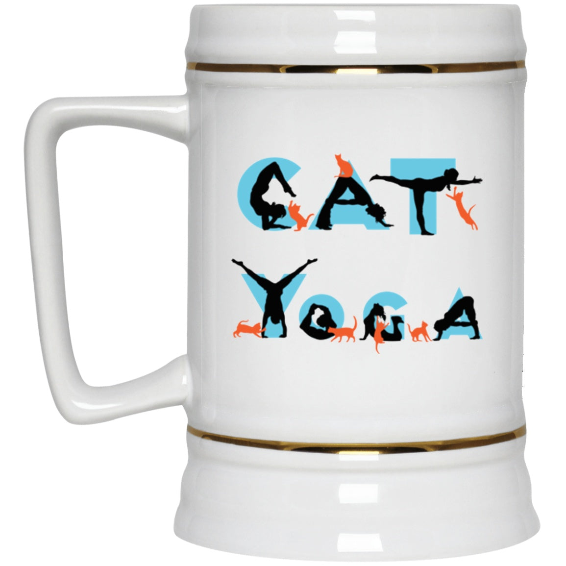 Cat Yoga Mug White Mugs - GoneBold.gift