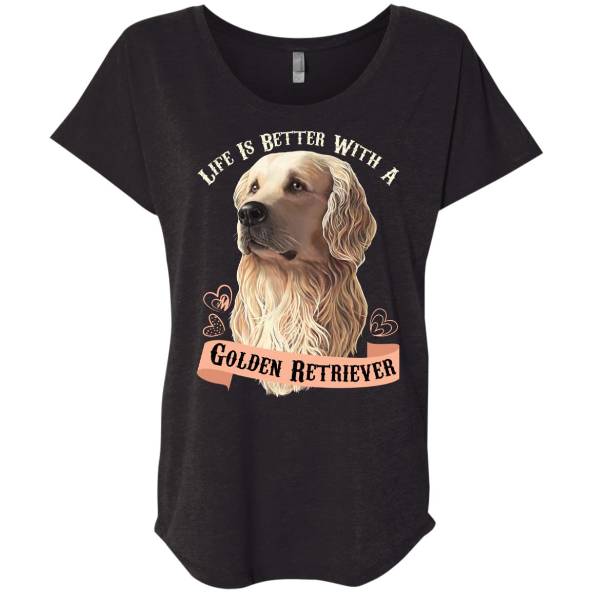 Life Is Better With A Golden Retriever Dolman Sleeve - GoneBold.gift
