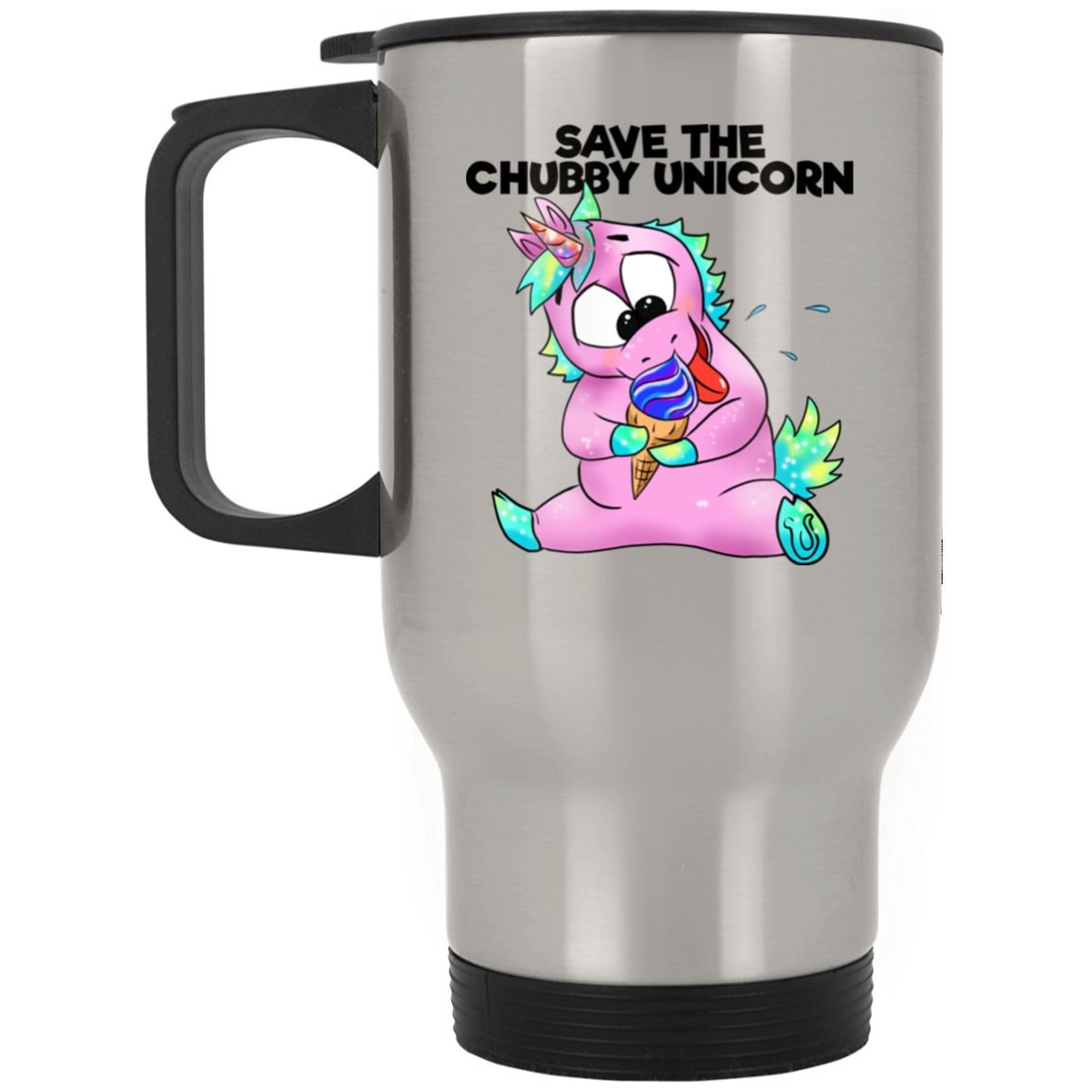 Funny Unicorns Travel Mug - Save The Chubby Unicorns - GoneBold.gift