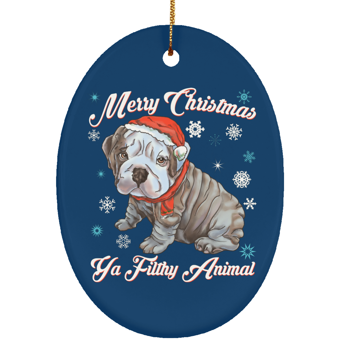 Christmas tree decorations - English Bulldog Puppy Ornament - GoneBold.gift
