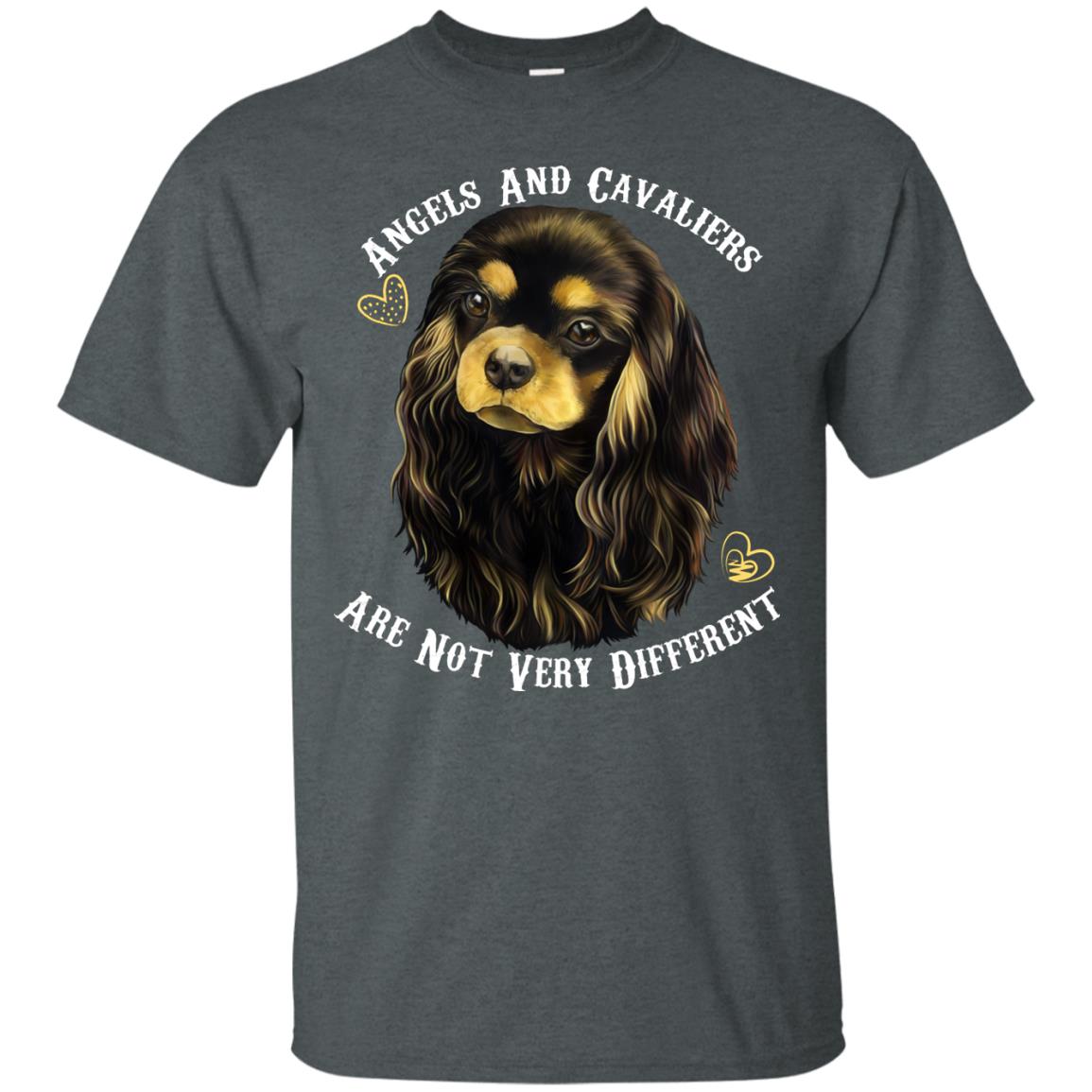 Cavalier King Charles Spaniel Black And Tan Angels and Cavaliers Cotton T-Shirt - GoneBold.gift