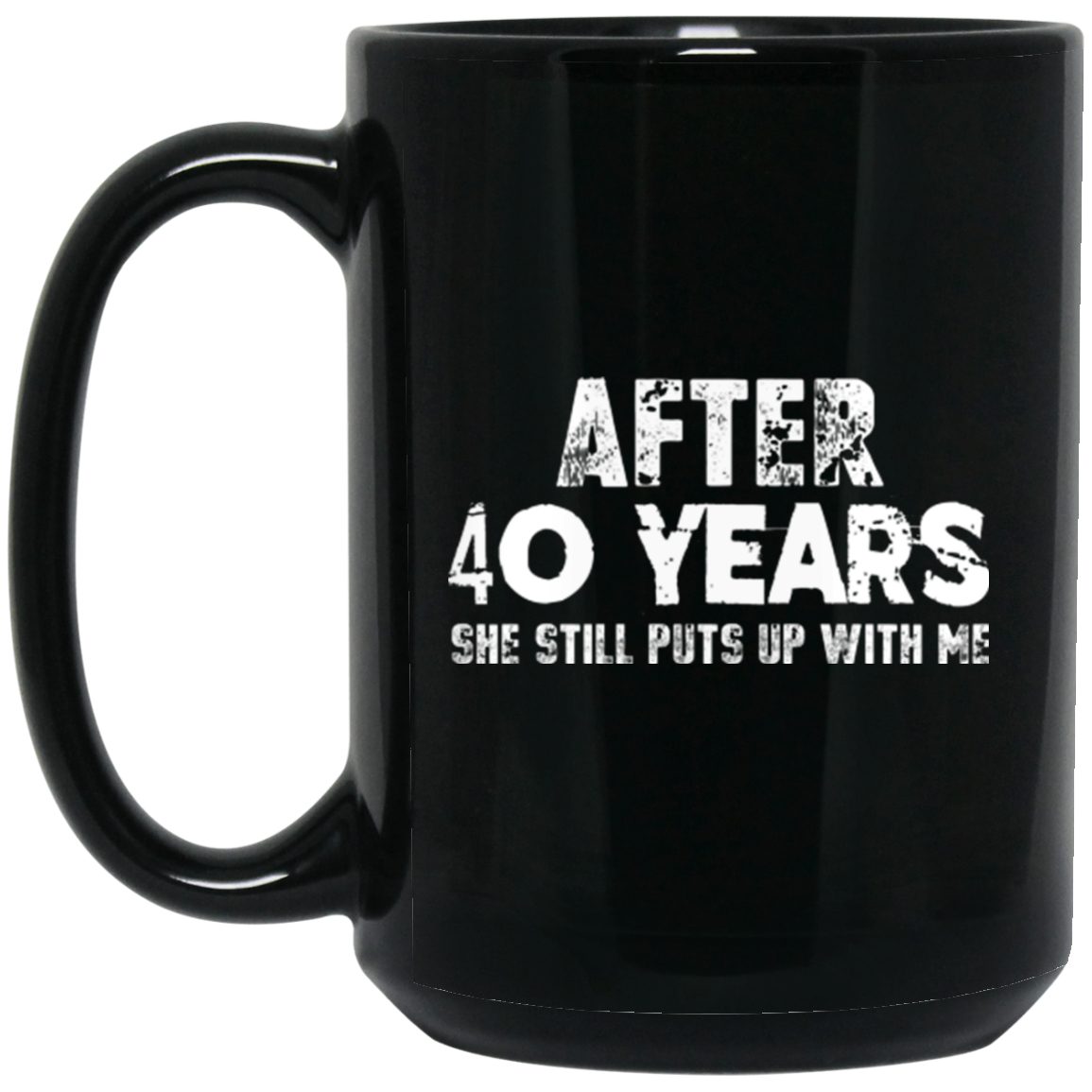 Anniversary Mug for Husband 40 Years Black Coffee Mugs - GoneBold.gift