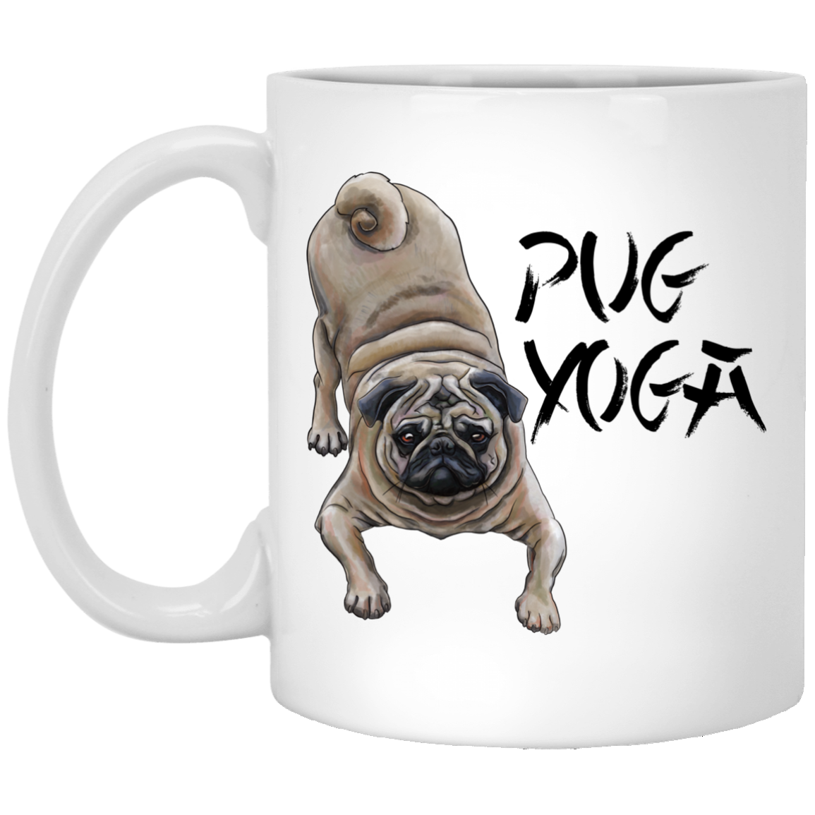 Pug Yoga Mug - Pug Gifts for Women, Men, Pug Coffee Mug - GoneBold.gift