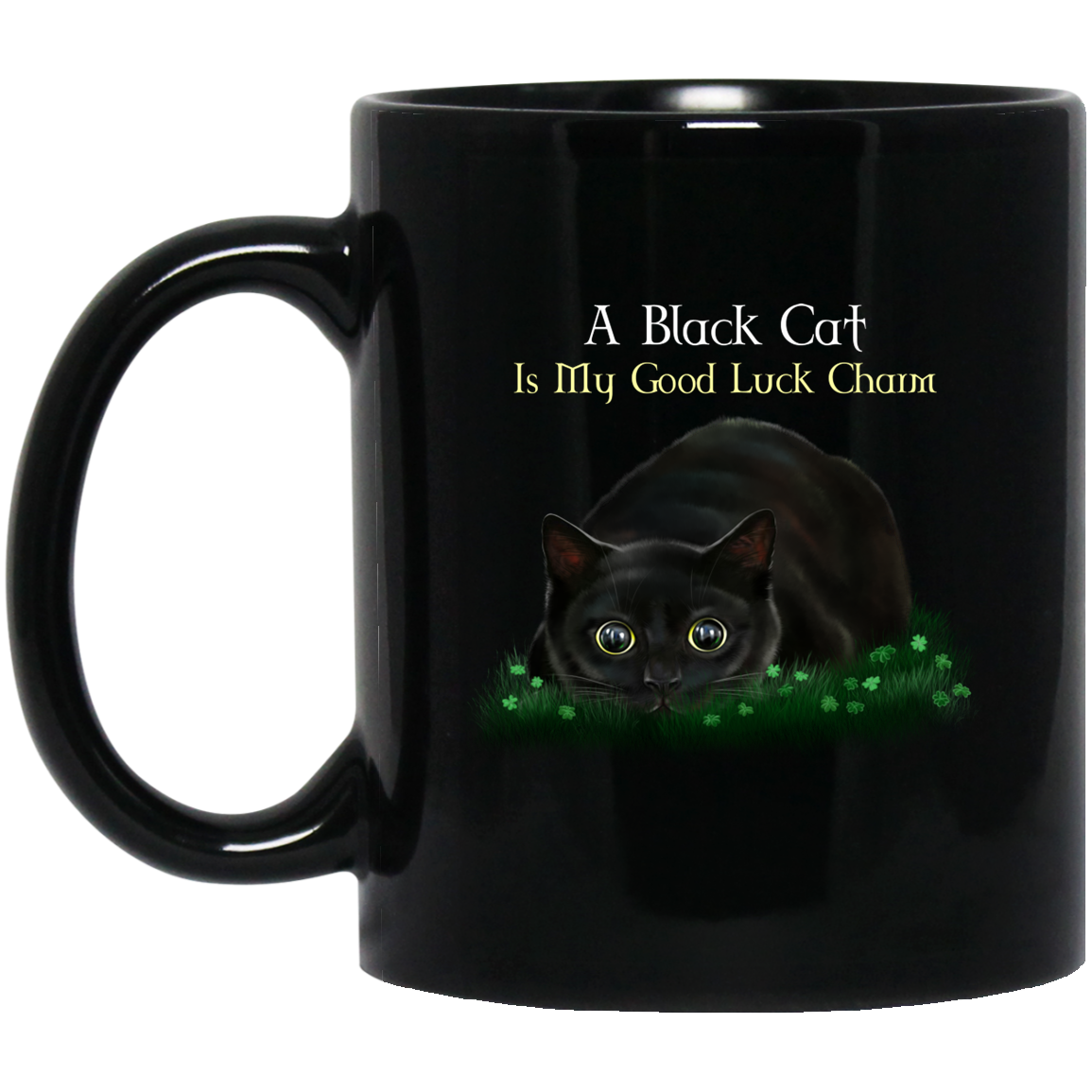 Cat Coffee Mug, Black Cat Gifts, A Black Cat Is My Good Luck Charm - GoneBold.gift