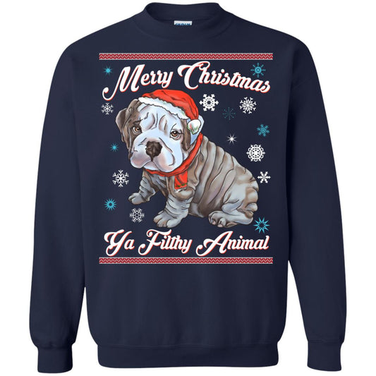 Christmas Sweater English Bulldog Puppy Hoodies sweaters - GoneBold.gift