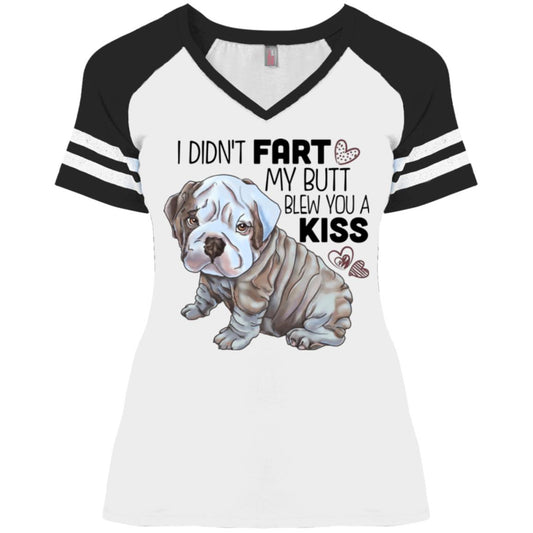 Funny English Bulldog Ladies' Game V-Neck T-Shirt - GoneBold.gift