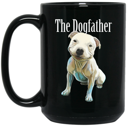 Pit Bull Mug - Dogfather Black Coffee Mugs - GoneBold.gift