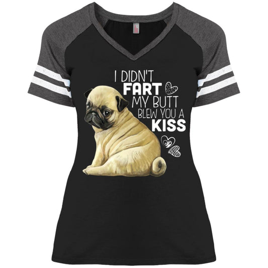 Funny Pug shirt Ladies' Game V-Neck T-Shirt - GoneBold.gift