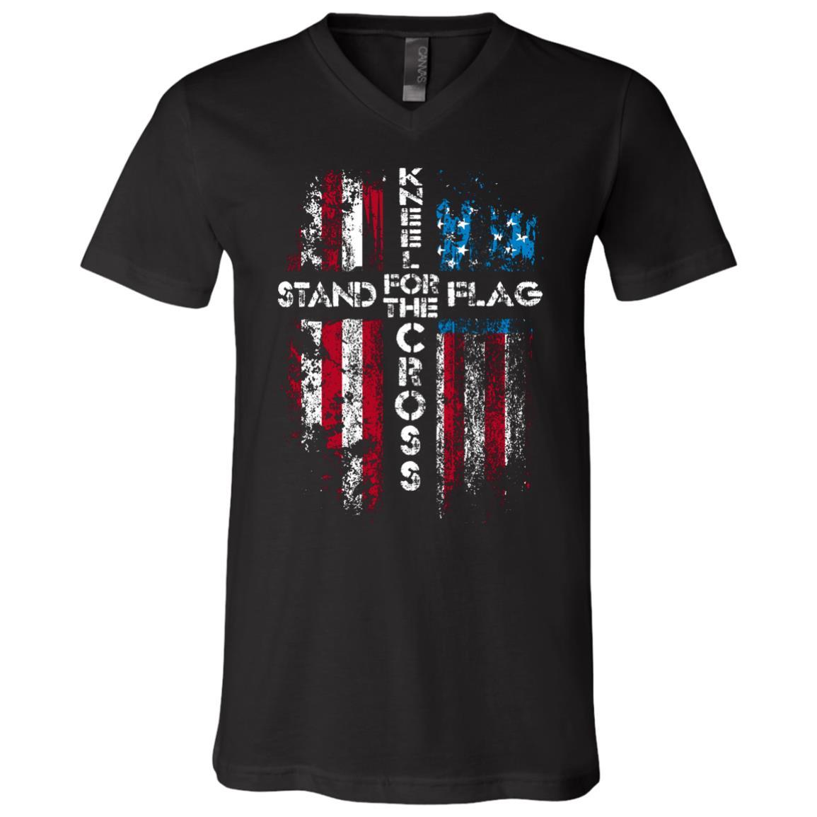 Stand For The Flag Kneel For The Cross Shirt Patriotic Unisex Tees - GoneBold.gift