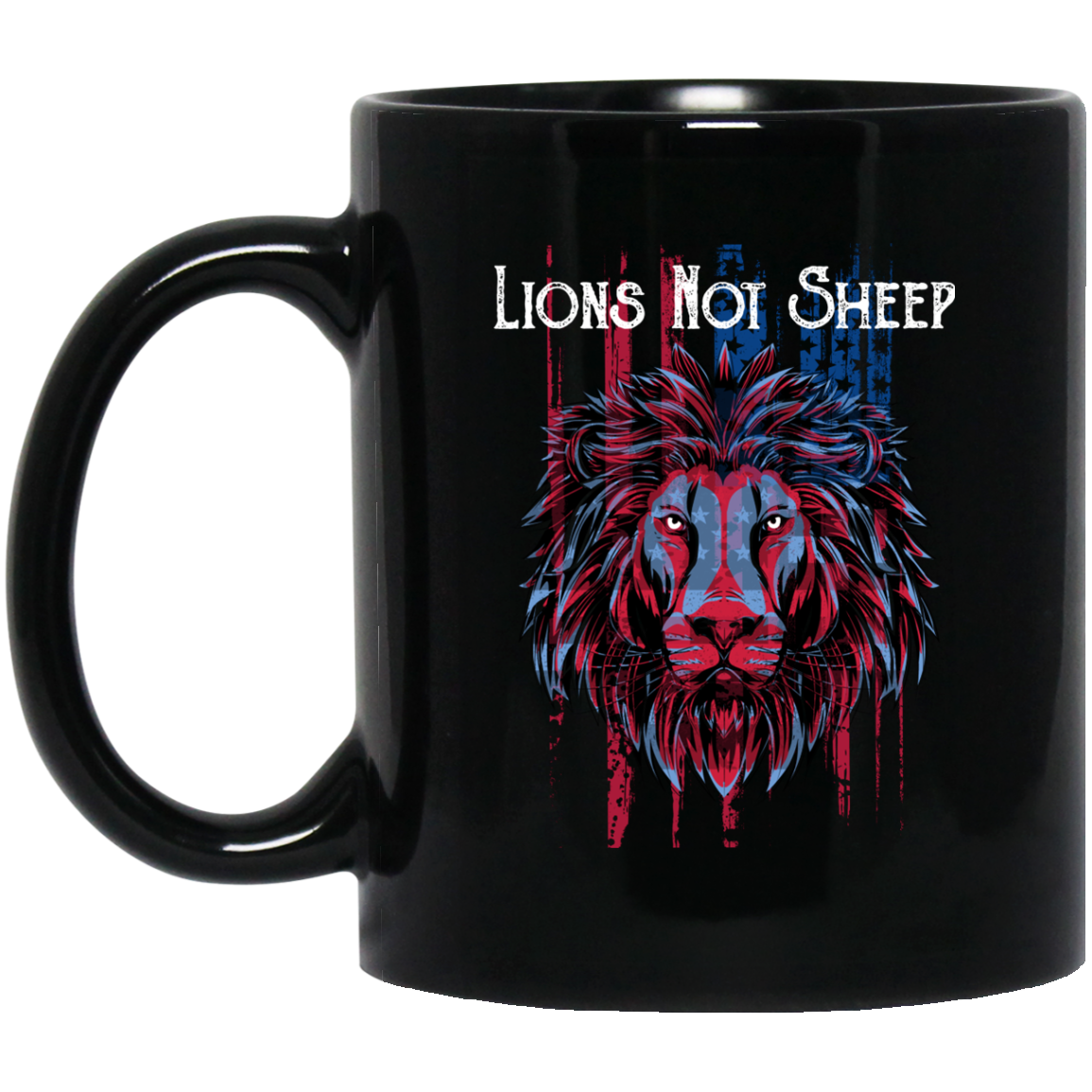 USA Flag Patriotic Mug - Lions - GoneBold.gift