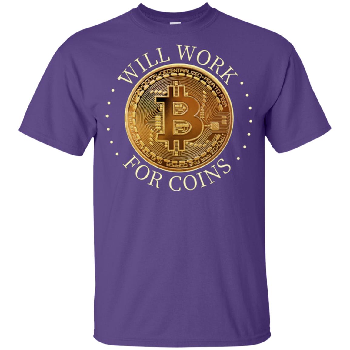 Will Work For Coins Gildan Youth Ultra Cotton Bitcoin T-Shirt - GoneBold.gift