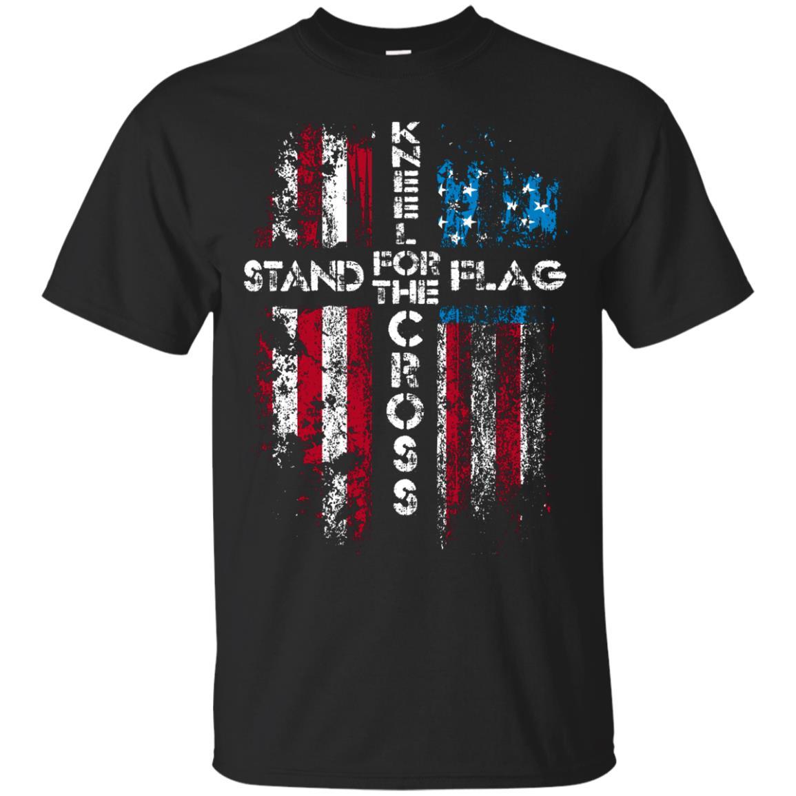 Stand For The Flag Kneel For The Cross Shirt Patriotic Unisex Tees - GoneBold.gift