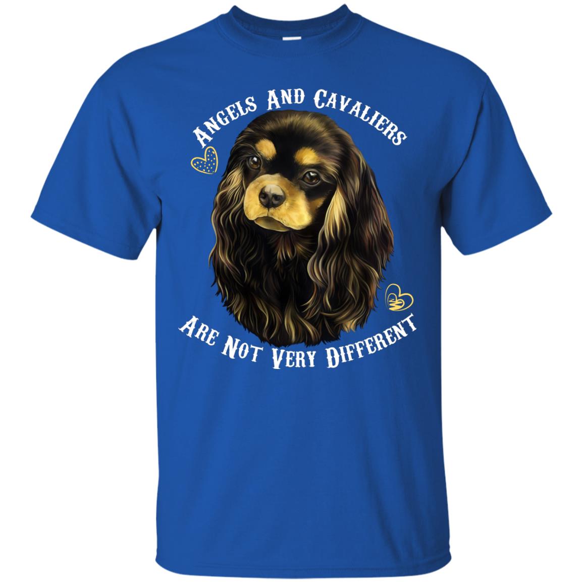 Cavalier King Charles Spaniel Black And Tan Angels and Cavaliers Cotton T-Shirt - GoneBold.gift
