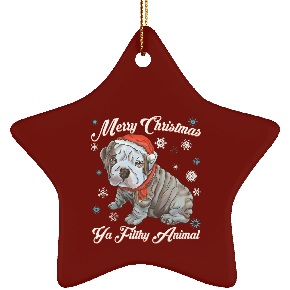 Christmas tree decorations - English Bulldog Puppy Ornament - GoneBold.gift