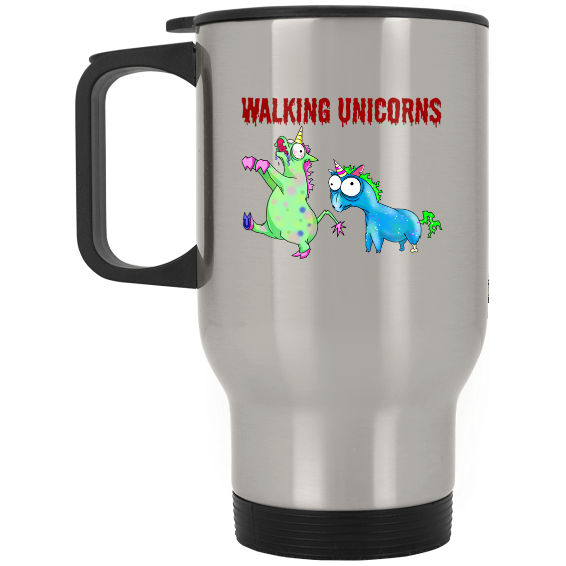 Walking Unicorns Stainless Travel Mug - GoneBold.gift