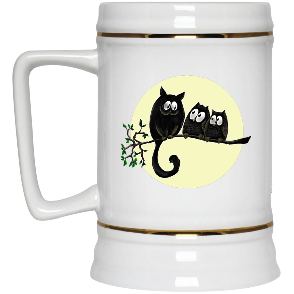 Cat Owls Mug Funny Halloween White Mugs - GoneBold.gift