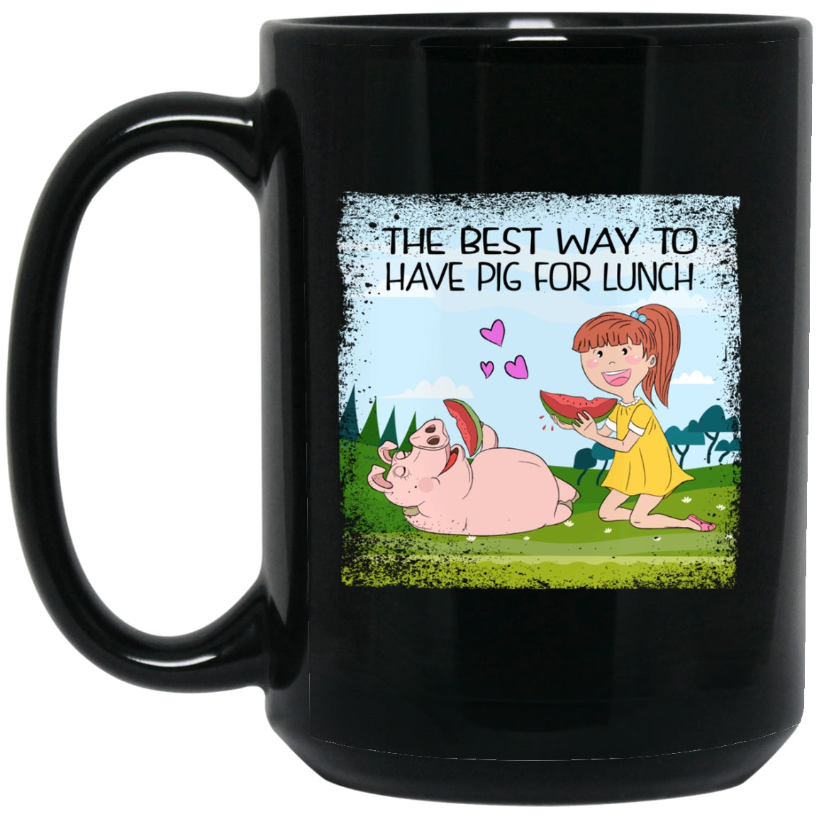 Vegan Mug Pig for Lunch Black Coffee Mugs - GoneBold.gift