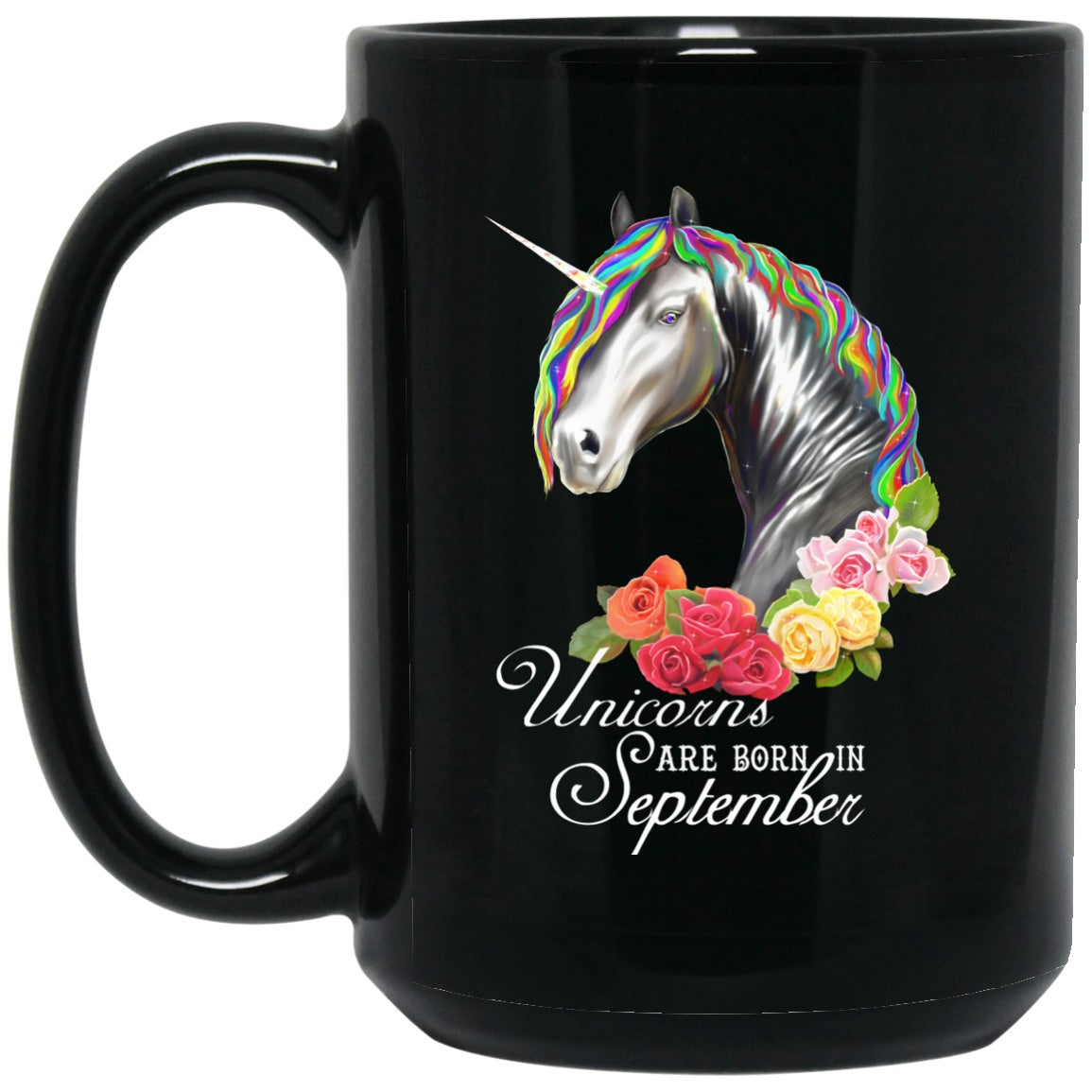 Unicorns Are Born In September Black Coffee Mugs - GoneBold.gift