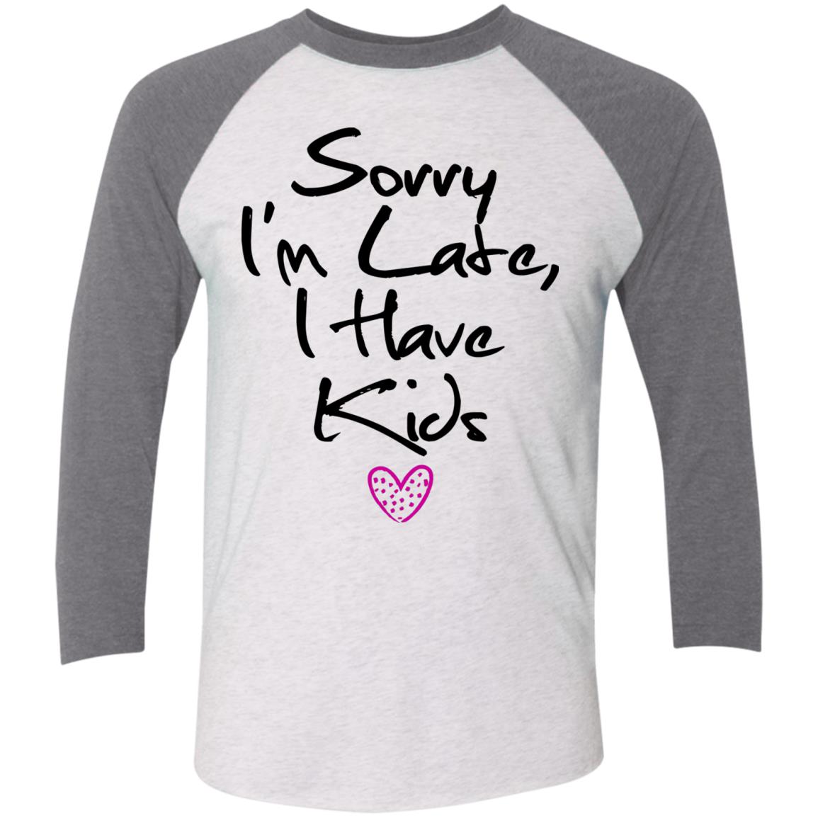 Mom Baseball Raglan T-Shirt - Sorry I'm Late I Have Kids - GoneBold.gift