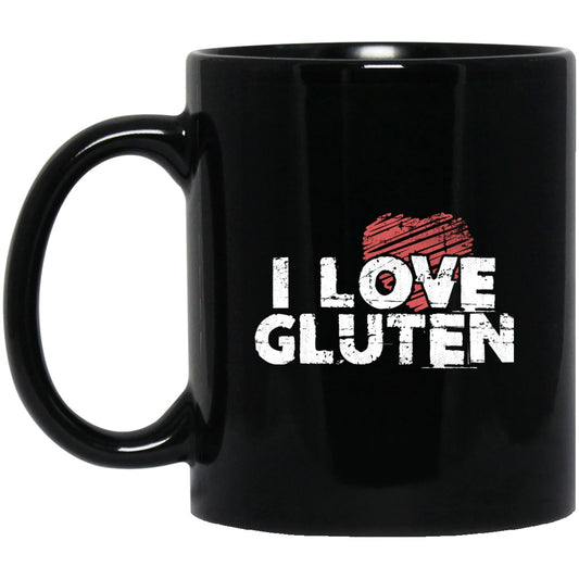 I Love Glutein Funny Black Coffee Mugs - GoneBold.gift