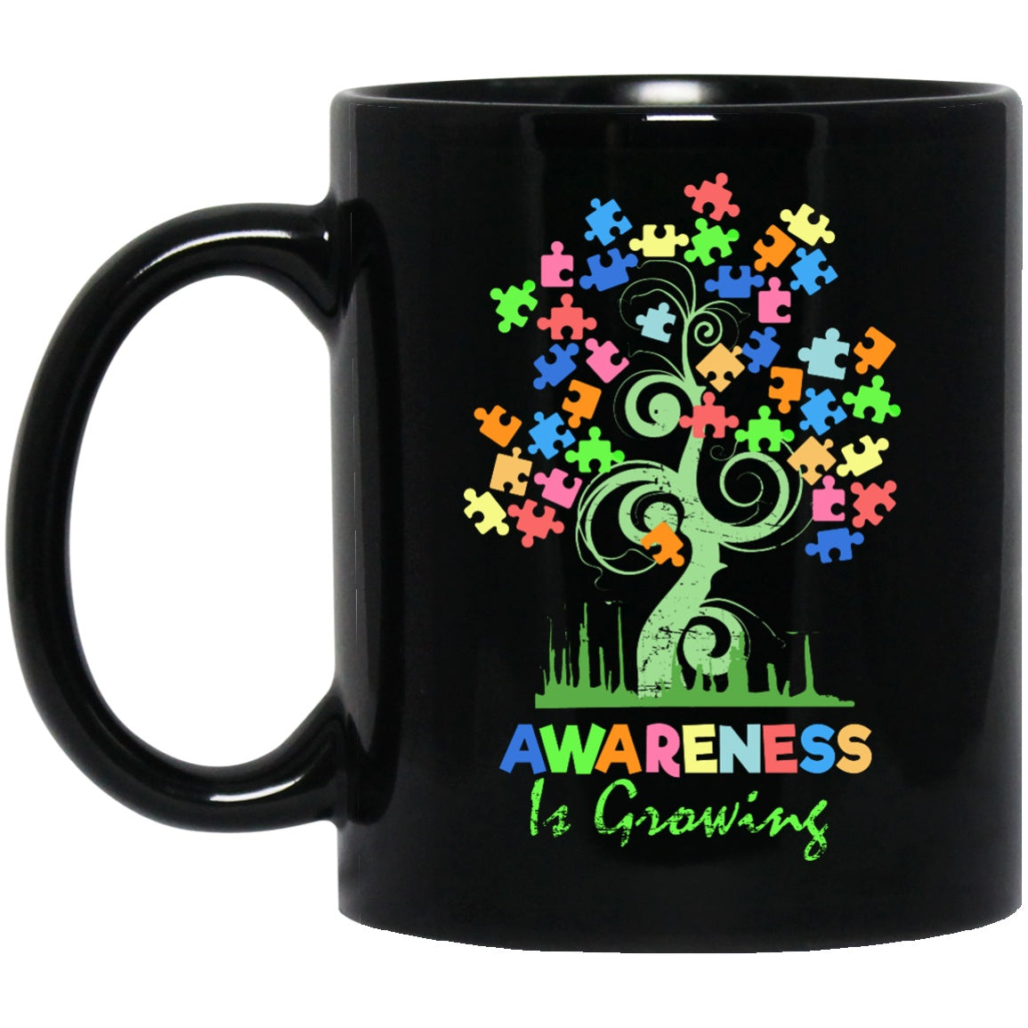 Awareness Is Growing - Autism Awareness Tree Coffee Mugs - GoneBold.gift