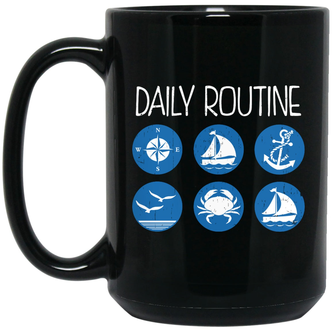 Daily Routine Coffee Mug - Pirate Coffee Cap - GoneBold.gift