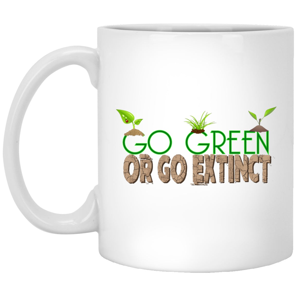 Go Green White Coffee Mugs & Beer Steins - GoneBold.gift