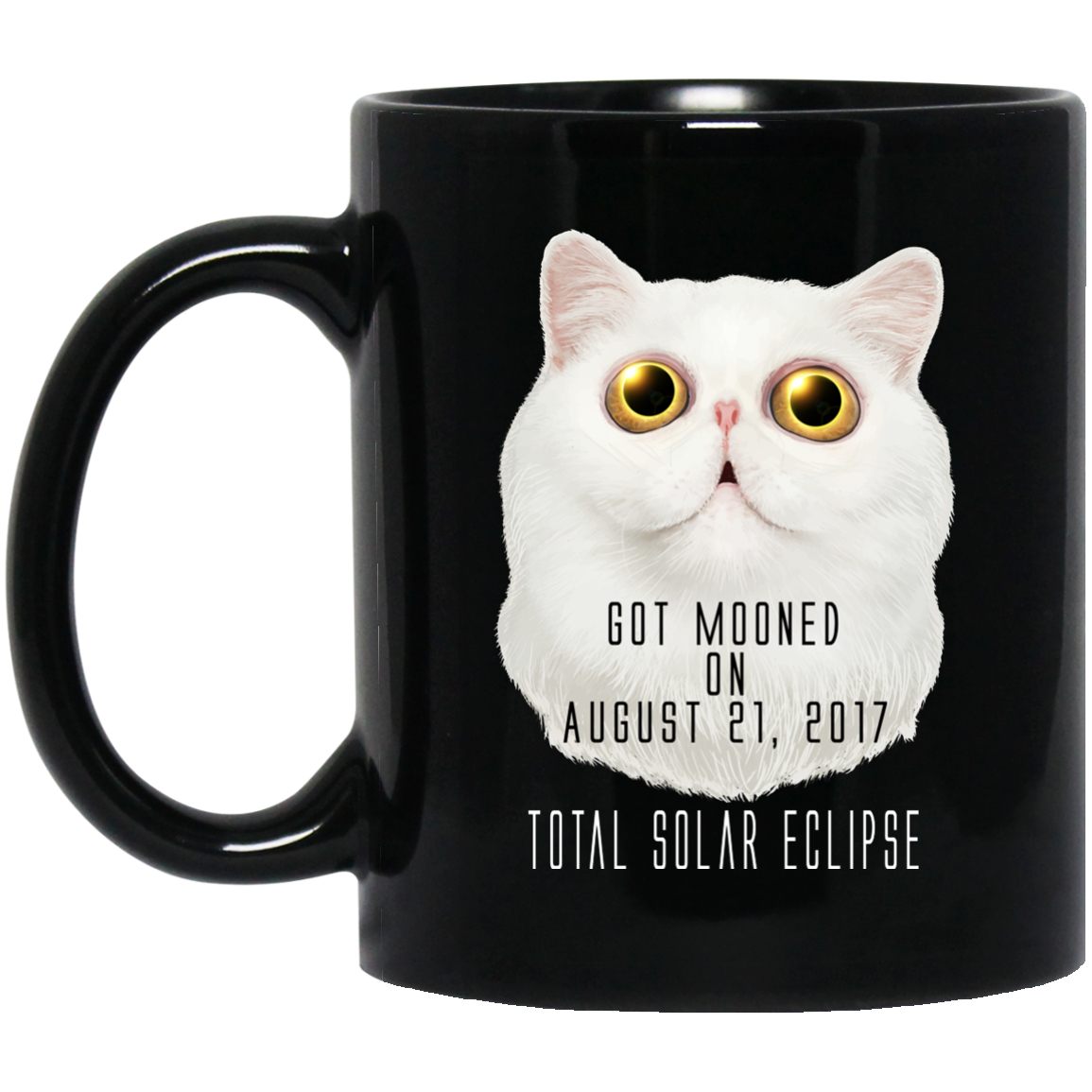 GOT MOONED Cat Solar Eclipse Black Coffee Mugs - GoneBold.gift