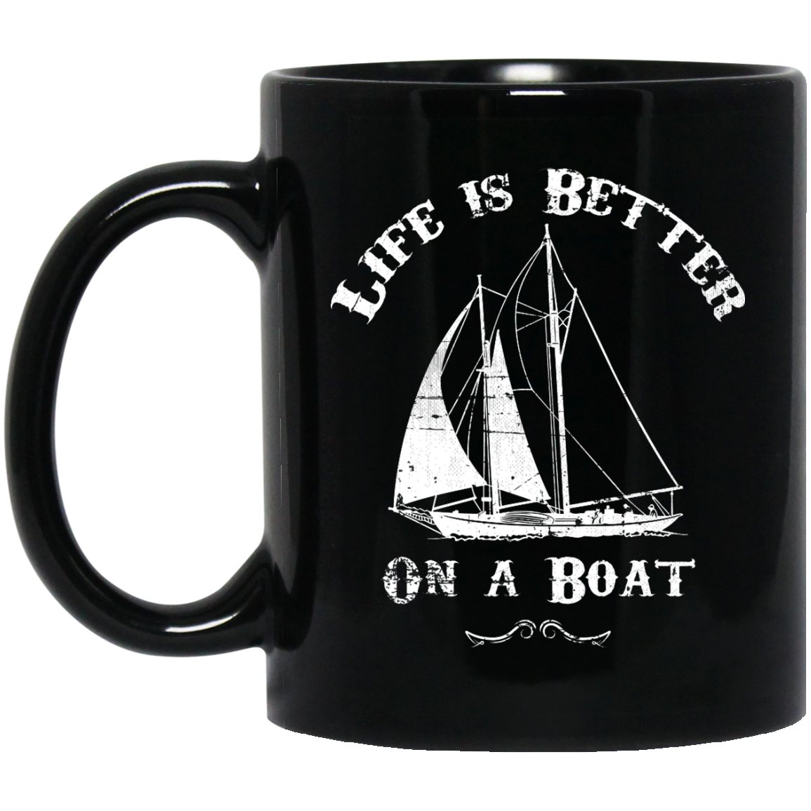 Life Is Better On A Boat Coffee Mug Pirate Mug - GoneBold.gift