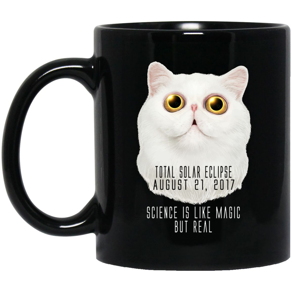 SCIENCE Cat Solar Eclipse Black Coffee Mugs - GoneBold.gift